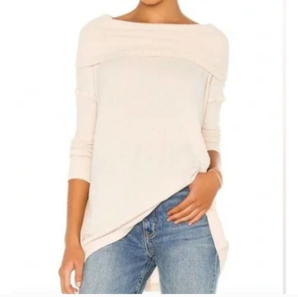 NWT Free People Juicy Long Sleeve Waffle Knit Thermal Shirt Color Stone Cold - Picture 5 of 10